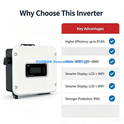 Smart Cooling Grid Tie PV Inverter 208/220/230V Output Hệ thống năng lượng mặt trời gia đình