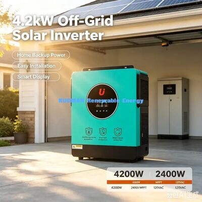Bộ biến tần năng lượng mặt trời Hybrid Off Grid 4.2kW Sóng Sin Thuần MPPT Sạc Sẵn Sàng Kết Nối Lưới 24V
