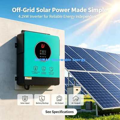 Biến tần năng lượng mặt trời lai 24V 4200W Hệ thống năng lượng mặt trời gia đình nối lưới độc lập