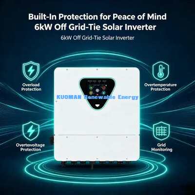 Bộ biến tần năng lượng mặt trời lai 6KW 2 pha IP65 với màn hình cảm ứng & WiFi