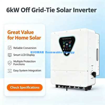 IP65 Outdoor Waterproof 6KW Solar Hybrid Inverter Off Grid Backup Energy Supply