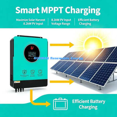 Bộ biến tần năng lượng mặt trời lai 8200W Công suất đột biến 16400W Tần số tự động 50/60Hz