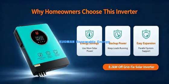 Hệ thống năng lượng mặt trời dự phòng gia đình biến tần lai MPPT 8200VA