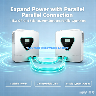 Biến tần năng lượng mặt trời Off-Grid 11KVA, đầu vào PV 500V tối đa, đầu ra AC kép, Biến tần lai năng lượng mặt trời