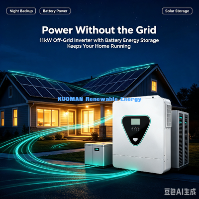 Biến tần năng lượng mặt trời Off Grid 48V 11KW Hỗ trợ Pin LiFePO4 Giao tiếp RS485 Kết nối song song