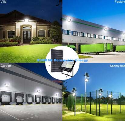 High Efficiency Split Solar Powered Flood Light for Yard Street Parking Lot Lighting