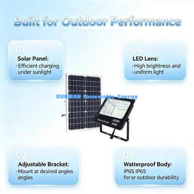 Đèn LED năng lượng mặt trời ít bảo trì lý tưởng cho đèn chiếu sáng ngoài trời, đường phố, sân vườn