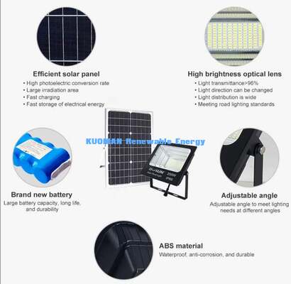 Durable Brand Lithium Battery Solar Flood Light All Weather Outdoor Use