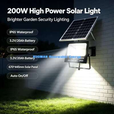 Đèn LED năng lượng mặt trời ngoài trời, vỏ nhôm đúc, tản nhiệt tốt