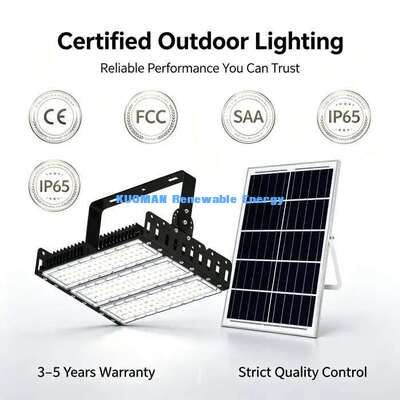Đèn LED Floodlight Năng lượng Mặt trời 200W Chịu Lạnh & Nhiệt -40℃~55℃ Đèn Công trường Xây dựng Ngoài trời IP65