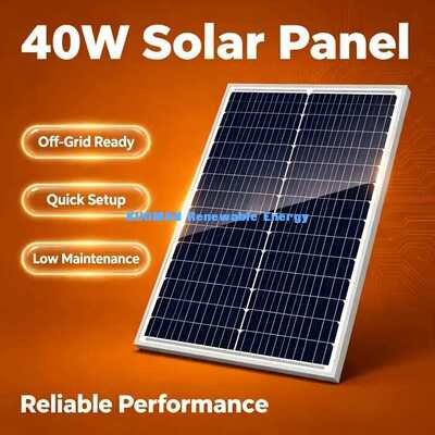 Phân tích năng lượng mặt trời đơn tinh thể thủy tinh nóng 40W cho nhà kính và nhà nghỉ từ xa
