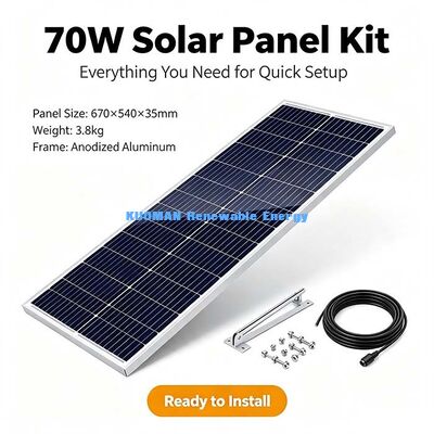 70W High Performance Monocrystalline PV Module, Điểm xuất sắc với ánh sáng thấp