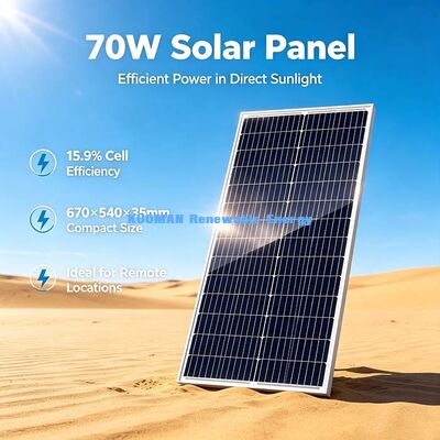 70W High Performance Monocrystalline PV Module, Điểm xuất sắc với ánh sáng thấp