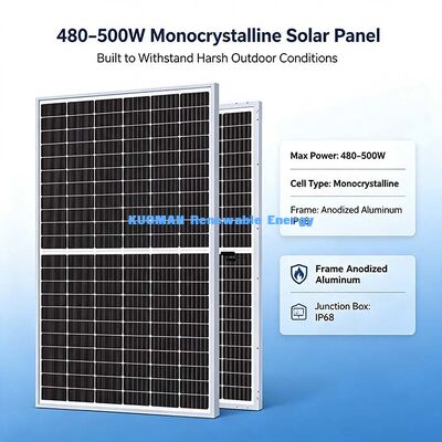 Tấm pin năng lượng mặt trời 480-500W bằng kính cường lực phủ AR dày dùng cho ngoài trời