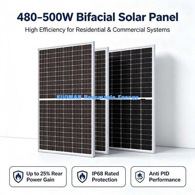 Phạm vi nhiệt độ rộng 490W Bifacial Solar Module, -40°C~+85°C Phạm vi làm việc