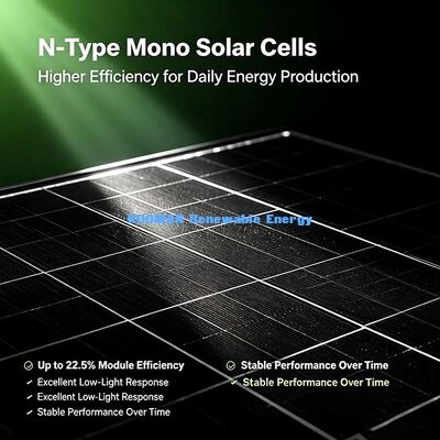 Màn hình mặt trời PV chống nước 430‐450W, Mô-đun đơn tinh thể dễ gắn cho đèn đường và thiết bị giám sát