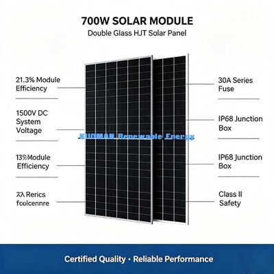 Ban photovoltaic 700W HJT trên mái nhà dân cư, Công nghệ pin mặt trời 16 busbar cao cấp