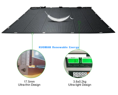 50W Panel Mặt Trời Dẻo Dẻo Dẻo Dẻo, Sạc Mặt Trời Carbon-Fiber chống uốn 360 ° cho RV Boat Yacht Balcony