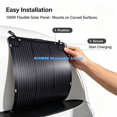 Carbon-Fiber 105W Flexible Solar Panel Anti-Micro-Crack, Off-Grid Năng lượng mặt trời cho RV & thuyền