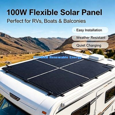 Carbon-Fiber 105W Flexible Solar Panel Anti-Micro-Crack, Off-Grid Năng lượng mặt trời cho RV & thuyền