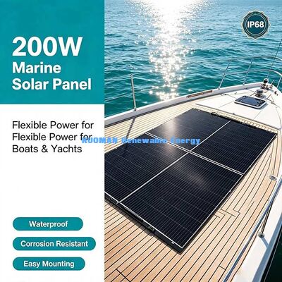 Tấm pin năng lượng mặt trời cong linh hoạt 200W | Nguồn điện ngoài lưới hiệu suất cao cho RV, Du thuyền, Ban công & Dự phòng khẩn cấp