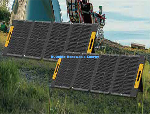 Tấm pin năng lượng mặt trời gấp di động ETFE 100W, Bộ sạc năng lượng mặt trời đơn tinh thể cho trạm điện & sử dụng ngoài trời