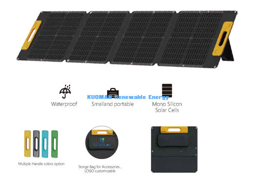 Bộ sạc năng lượng mặt trời gấp gọn di động 100W, Tấm pin năng lượng mặt trời đơn tinh thể 19.4V cho trạm điện & thiết bị ngoài trời