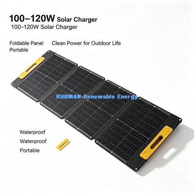 Tấm pin năng lượng mặt trời gấp di động 100W siêu nhẹ, Bộ sạc năng lượng mặt trời ngoài lưới cho các chuyến đi bộ đường dài, đi biển & dã ngoại