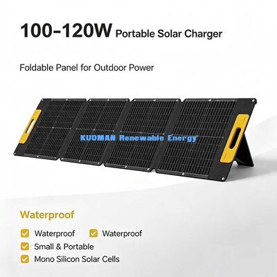 Tấm pin năng lượng mặt trời gấp di động 100W siêu nhẹ, Bộ sạc năng lượng mặt trời ngoài lưới cho các chuyến đi bộ đường dài, đi biển & dã ngoại