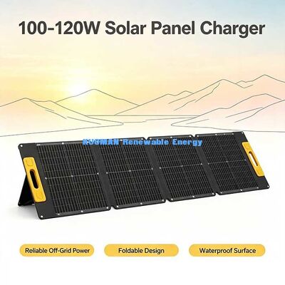 Tấm pin năng lượng mặt trời di động 100-120W, Tấm sạc năng lượng mặt trời chống nước có thể gập lại cho nguồn điện dự phòng khẩn cấp