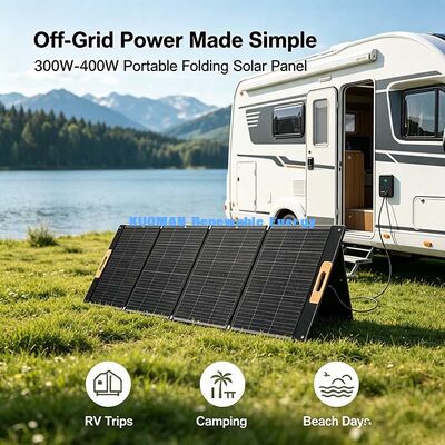 Tấm pin năng lượng mặt trời ETFE có thể gập lại 400W, Nguồn điện mặt trời di động ngoài lưới cho cuộc sống trên xe cắm trại