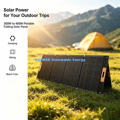 Tấm pin năng lượng mặt trời ETFE có thể gập lại 400W, Nguồn điện mặt trời di động ngoài lưới cho cuộc sống trên xe cắm trại