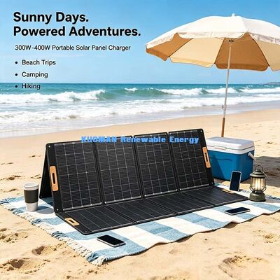 Bộ sạc tấm pin mặt trời gấp 300-400W, 22%+ Hiệu quả Điện năng mặt trời ngoài lưới cho cắm trại ngoài trời