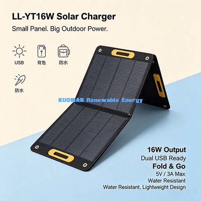 Tấm sạc năng lượng mặt trời gấp gọn 16W, chống nước bắn, năng lượng mặt trời cho chụp ảnh ngoài trời