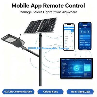 Đèn đường thông minh điều khiển từ xa WiFi / 4G tùy chọn, Đèn đường cao tốc ngoài trời bền
