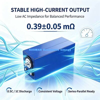 Pin Lithium LiFePO4 hình lăng trụ mới 100Ah 3.2V, 6000 chu kỳ 80% SOH cho Trạm điện năng lượng mặt trời độc lập