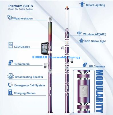 Cột đèn thông minh dạng mô-đun với Đèn LED, Camera, WiFi và Gọi khẩn cấp