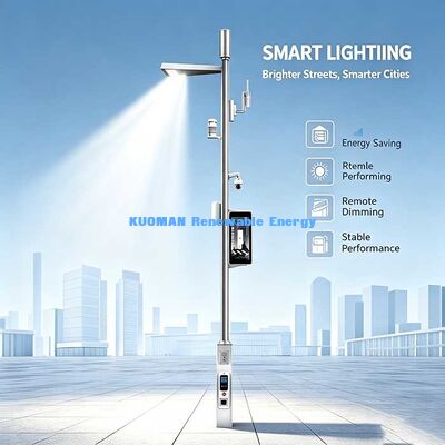Smart Pole‐Multi‐Function Smart Street Light Pole cho Smart City Solution với WiFi, Camera & Trạm sạc