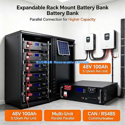 Pin Lithium Sắt Phosphate Lắp Tủ Rack Trực Tiếp 48V 100Ah Dành Cho Hệ Thống Tủ Điện Mặt Trời Thương Mại & Gia Đình
