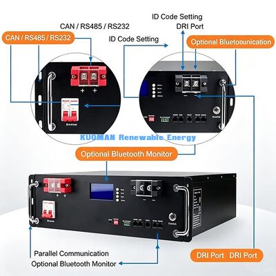 5.12kWh Pin Rack Bộ lưu trữ pin Lithium Tay cầm kéo ra Lắp đặt & Bảo trì dễ dàng cho Tủ